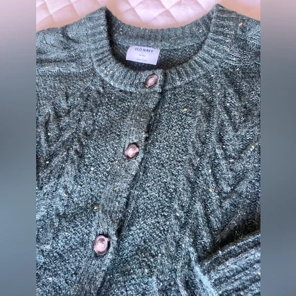 Old Navy Forest Green Women's Cardigan - Picture 2 of 8